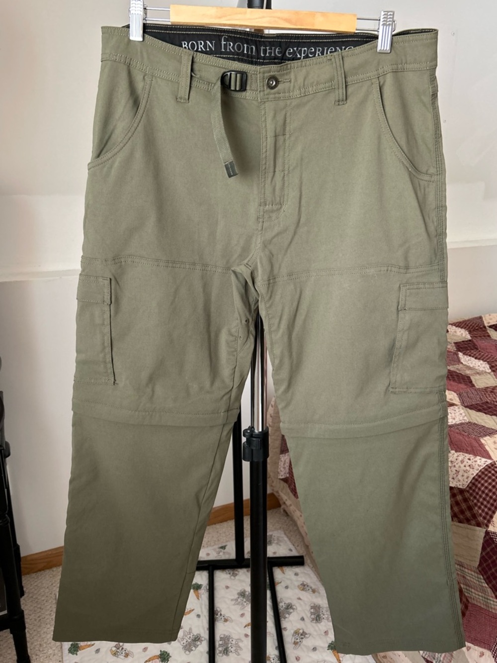 Prana Stretch Zion Convertible Hiking Pants Green Men’s 35x30